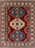 Red Kazak Hand Knotted Rug - 8' 5" X 11' 4" - Golden Nile