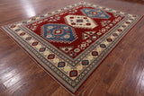 Red Kazak Hand Knotted Rug - 8' 5" X 11' 4" - Golden Nile
