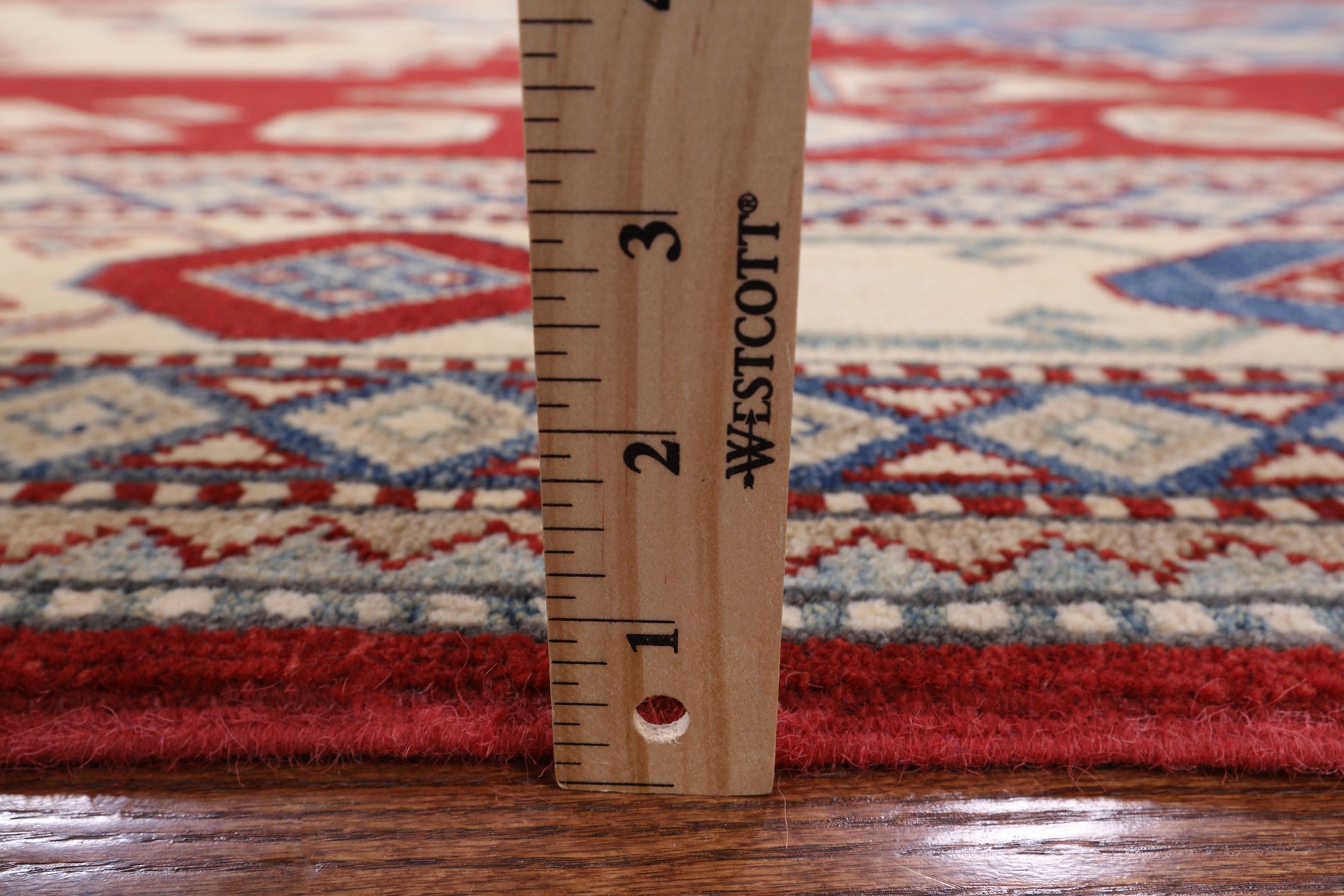 Red Kazak Hand Knotted Rug - 8' 5" X 11' 4" - Golden Nile