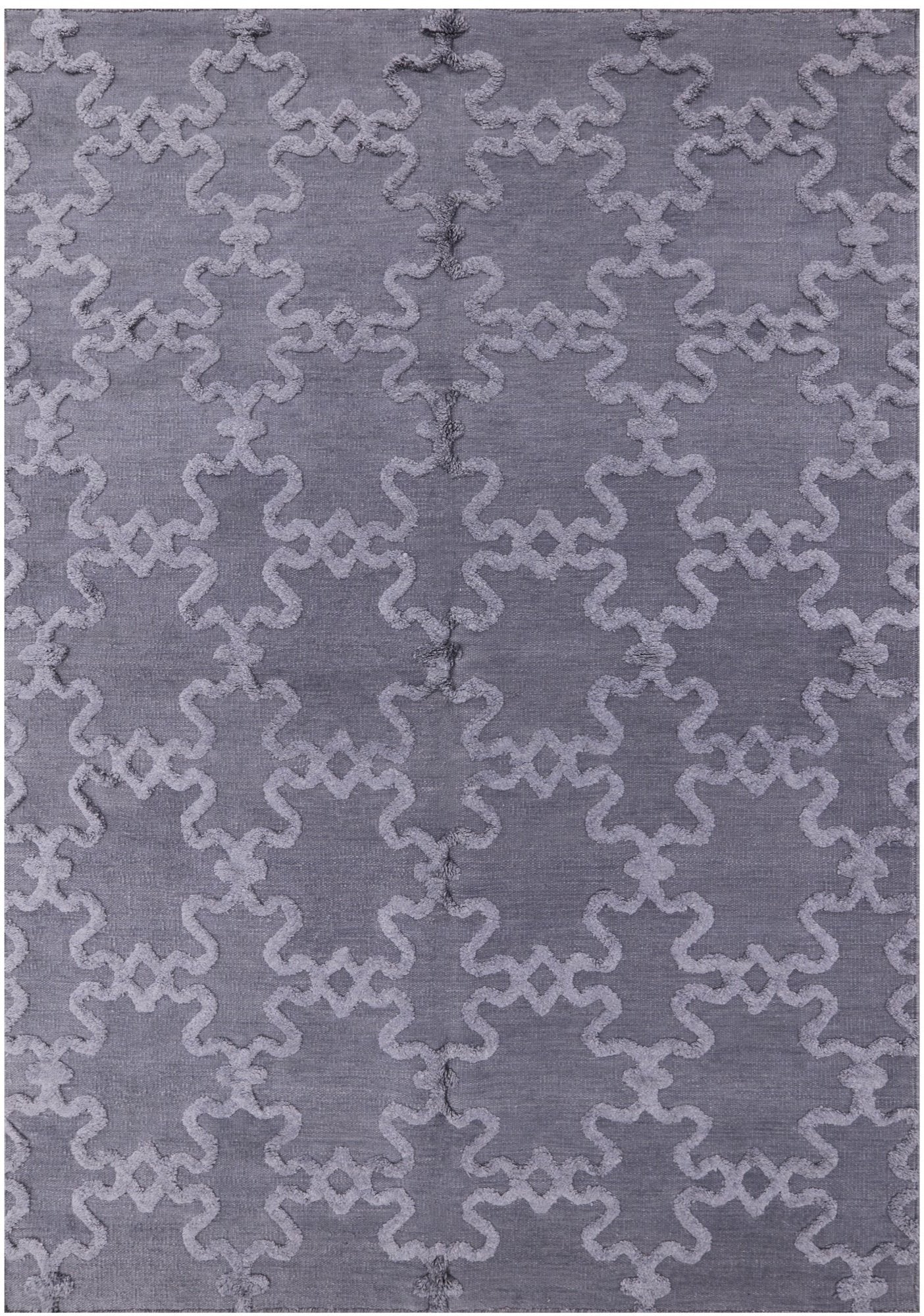 Grey Flat Weave Moroccan Wool Rug - 6' 1" X 9' 1" - Golden Nile