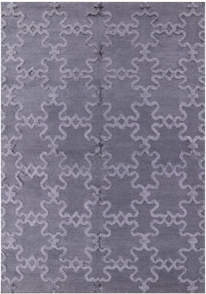 Grey Flat Weave Moroccan Wool Rug - 6' 1" X 9' 1" - Golden Nile