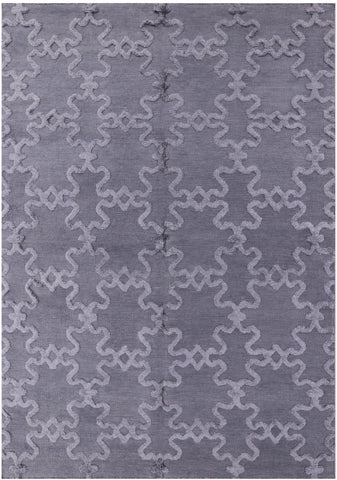 Grey Flat Weave Moroccan Wool Rug - 6' 1