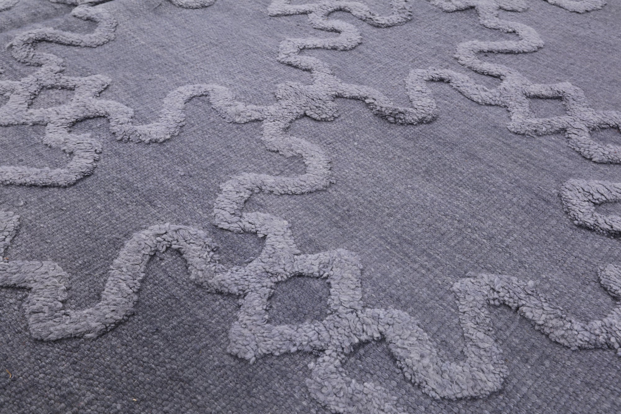 Grey Flat Weave Moroccan Wool Rug - 6' 1" X 9' 1" - Golden Nile