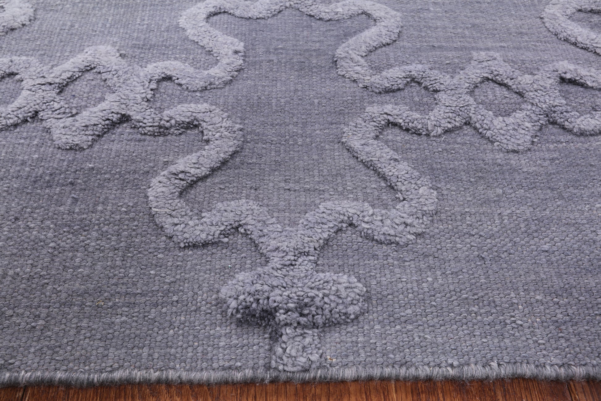 Grey Flat Weave Moroccan Wool Rug - 6' 1" X 9' 1" - Golden Nile