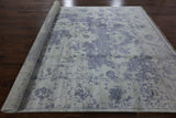 Blue Silk Floral Rug 8 X 10 - Golden Nile