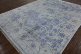 Blue Silk Floral Rug 8 X 10 - Golden Nile