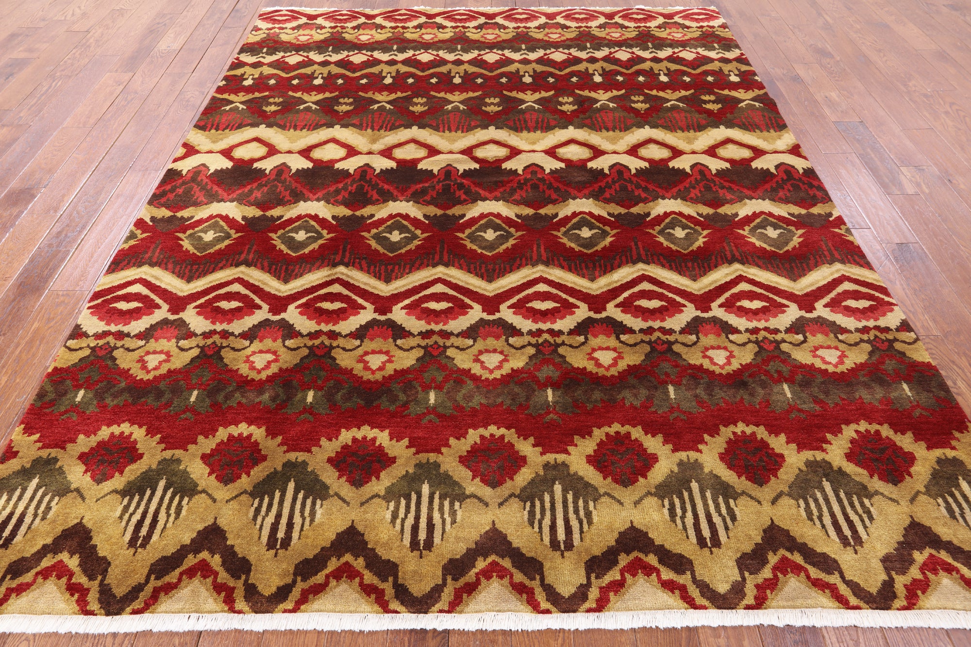 Ikat Handmade Wool Area Rug - 8' 1" X 10' 1" - Golden Nile
