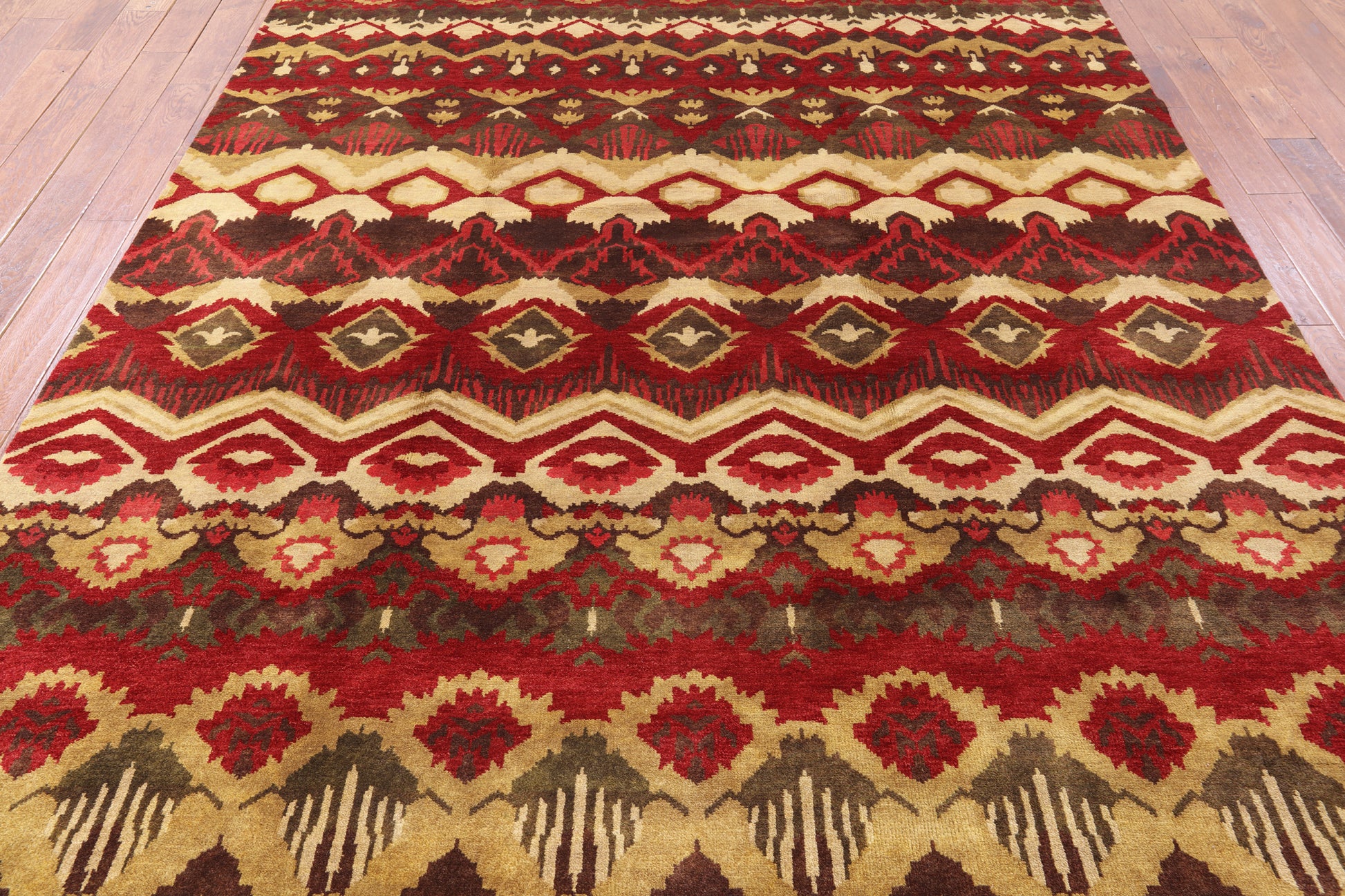 Ikat Handmade Wool Area Rug - 8' 1" X 10' 1" - Golden Nile