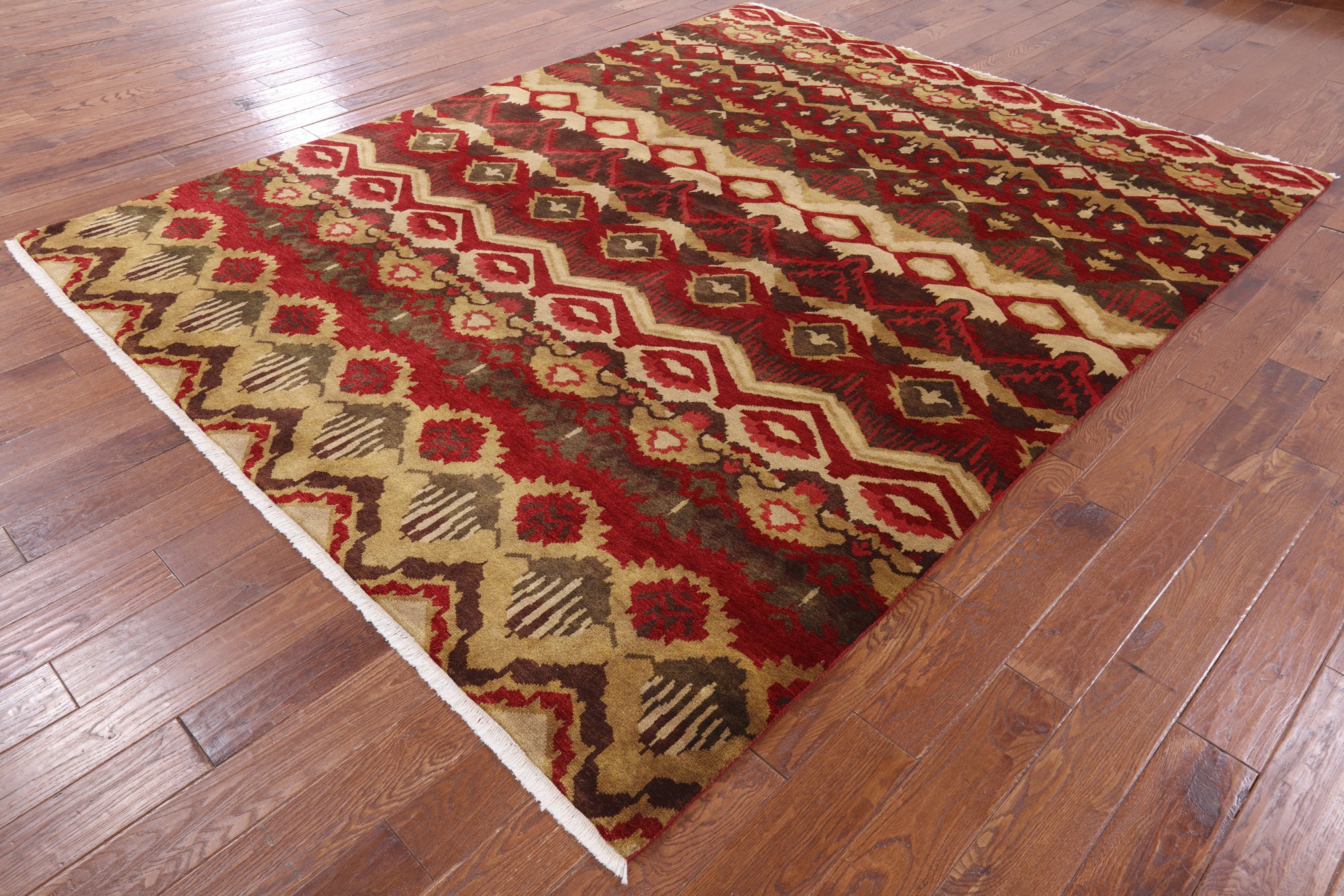 Ikat Handmade Wool Area Rug - 8' 1" X 10' 1" - Golden Nile