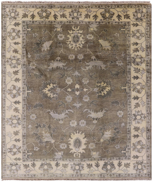 Oushak Hand Knotted Rug - 8' 1" X 9' 6" - Golden Nile