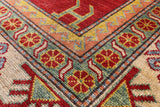 Red Kazak Hand Knotted Wool Area Rug - 6' 8" X 10' 4" - Golden Nile