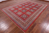 Traditional Kazak Hand Knotted Wool Rug - 8' 10" X 11' 10" - Golden Nile