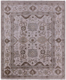 Ivory Turkish Oushak Hand Knotted Wool Rug - 8' 2" X 9' 10" - Golden Nile