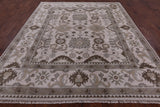 Ivory Turkish Oushak Hand Knotted Wool Rug - 8' 2" X 9' 10" - Golden Nile