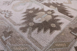 Ivory Turkish Oushak Hand Knotted Wool Rug - 8' 2" X 9' 10" - Golden Nile