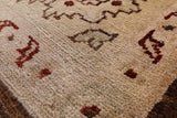 Brown Peshawar Handmade Wool Rug - 8' 0" X 9' 10" - Golden Nile