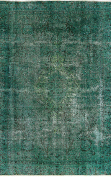 7 X 10 Green Oriental Over-dyed Rug - Golden Nile
