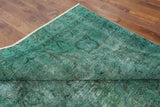 7 X 10 Green Oriental Over-dyed Rug - Golden Nile