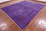 Purple Persian Overdyed Hand Knotted Wool Rug - 10' 2" X 12' 9" - Golden Nile