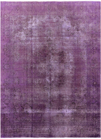 Purple Persian Overdyed Hadmade Wool Rug - 9' 8