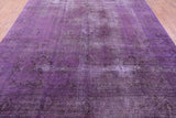 Purple Persian Overdyed Hadmade Wool Rug - 9' 8" X 12' 7" - Golden Nile