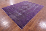 Purple Persian Overdyed Hadmade Wool Rug - 9' 8" X 12' 7" - Golden Nile