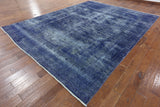 Blue Vintage Over-dyed 10 X 13 Rug - Golden Nile