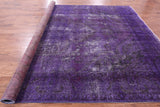 Purple Persian Overdyed Handmade Wool Rug - 9' 7" X 12' 10" - Golden Nile