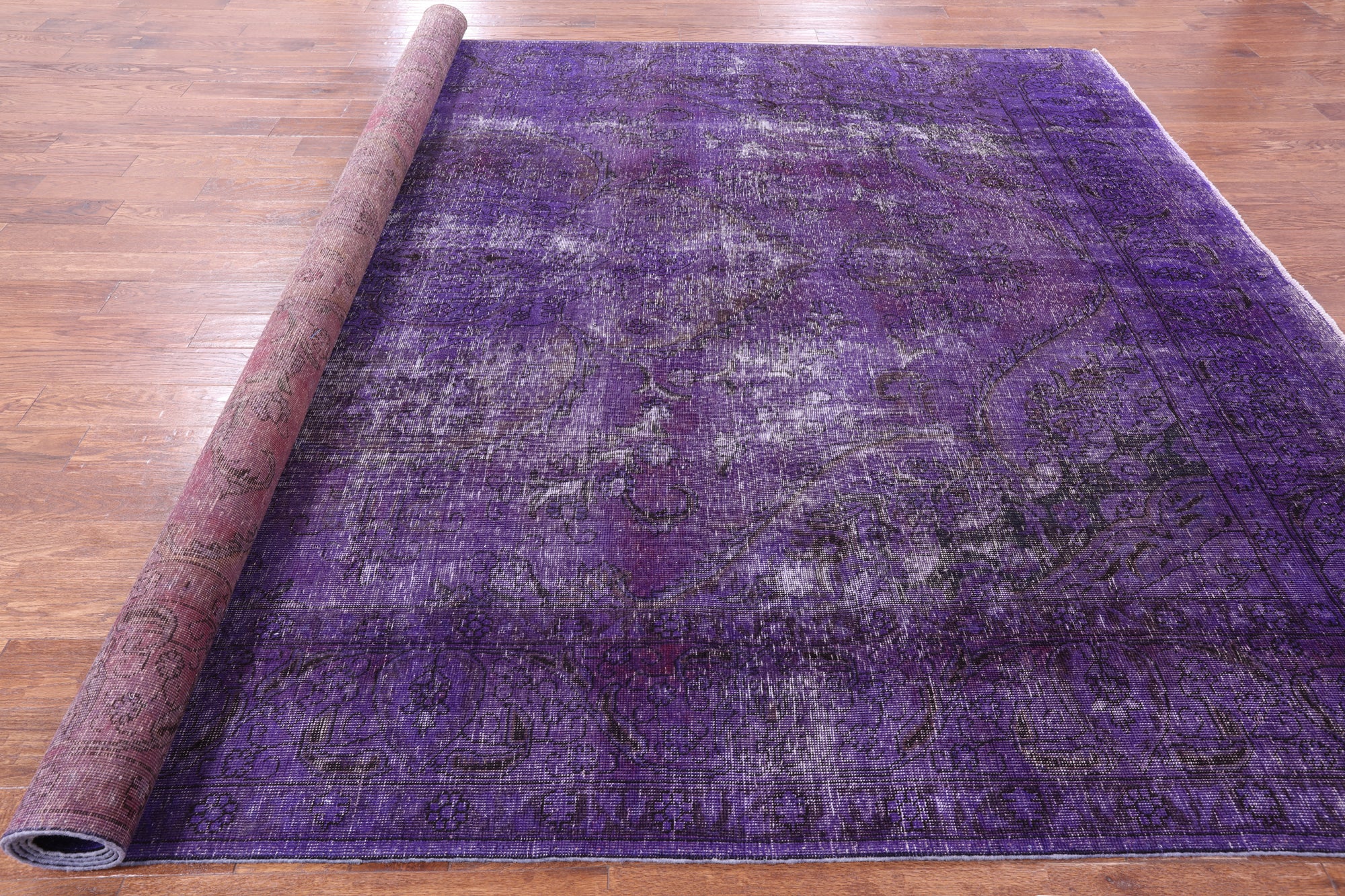 Purple Persian Overdyed Handmade Wool Rug - 9' 7" X 12' 10" - Golden Nile