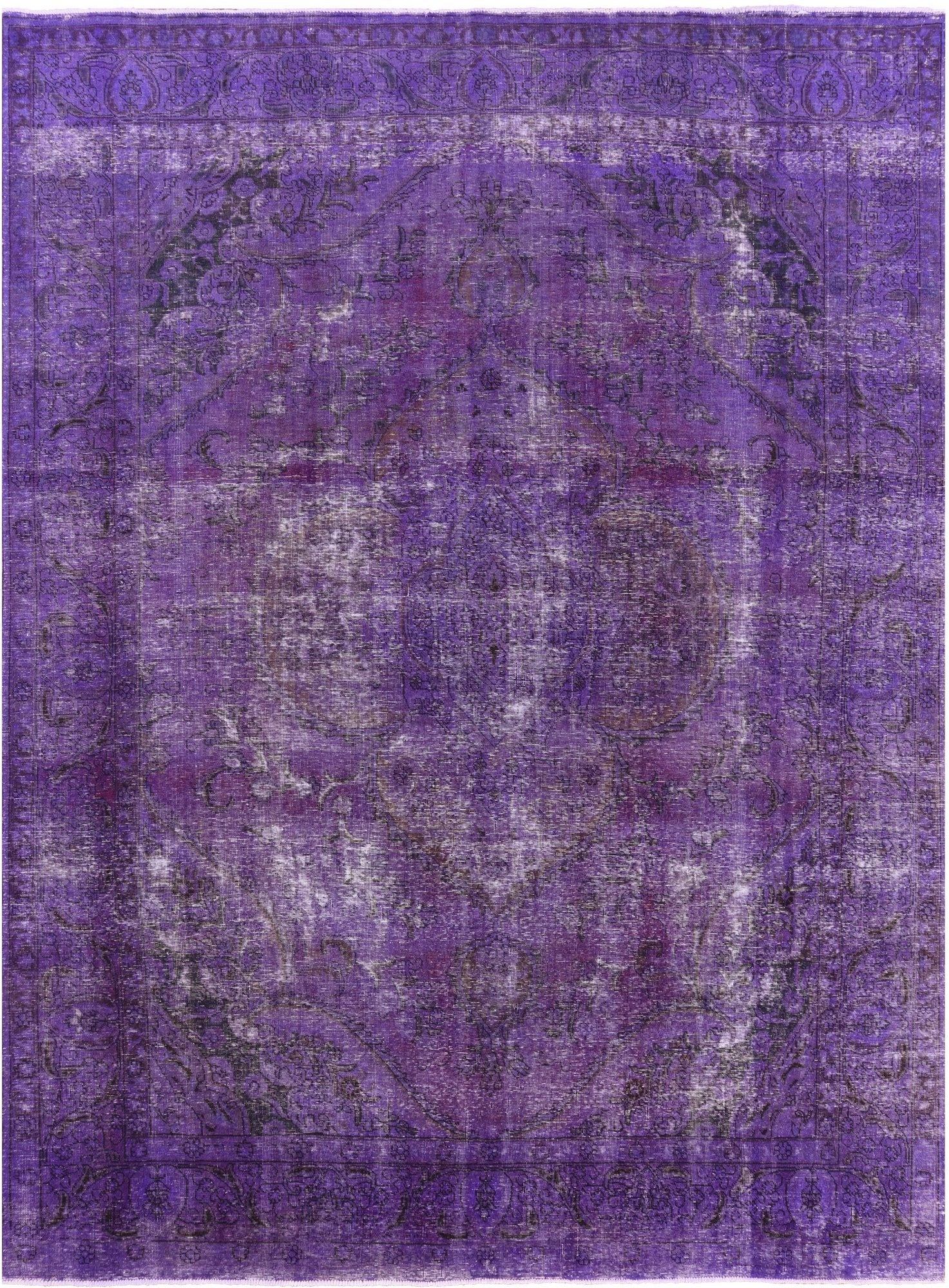 Purple Persian Overdyed Handmade Wool Rug - 9' 7" X 12' 10" - Golden Nile