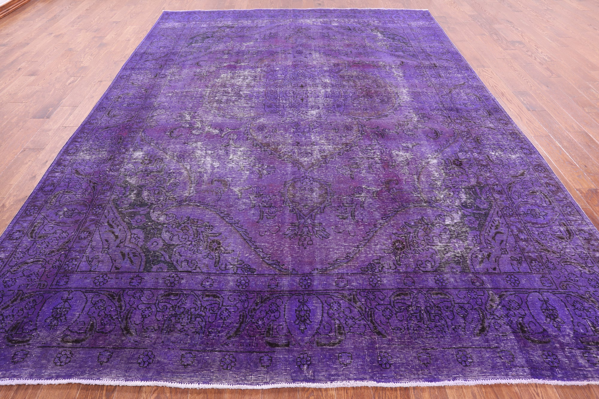 Purple Persian Overdyed Handmade Wool Rug - 9' 7" X 12' 10" - Golden Nile