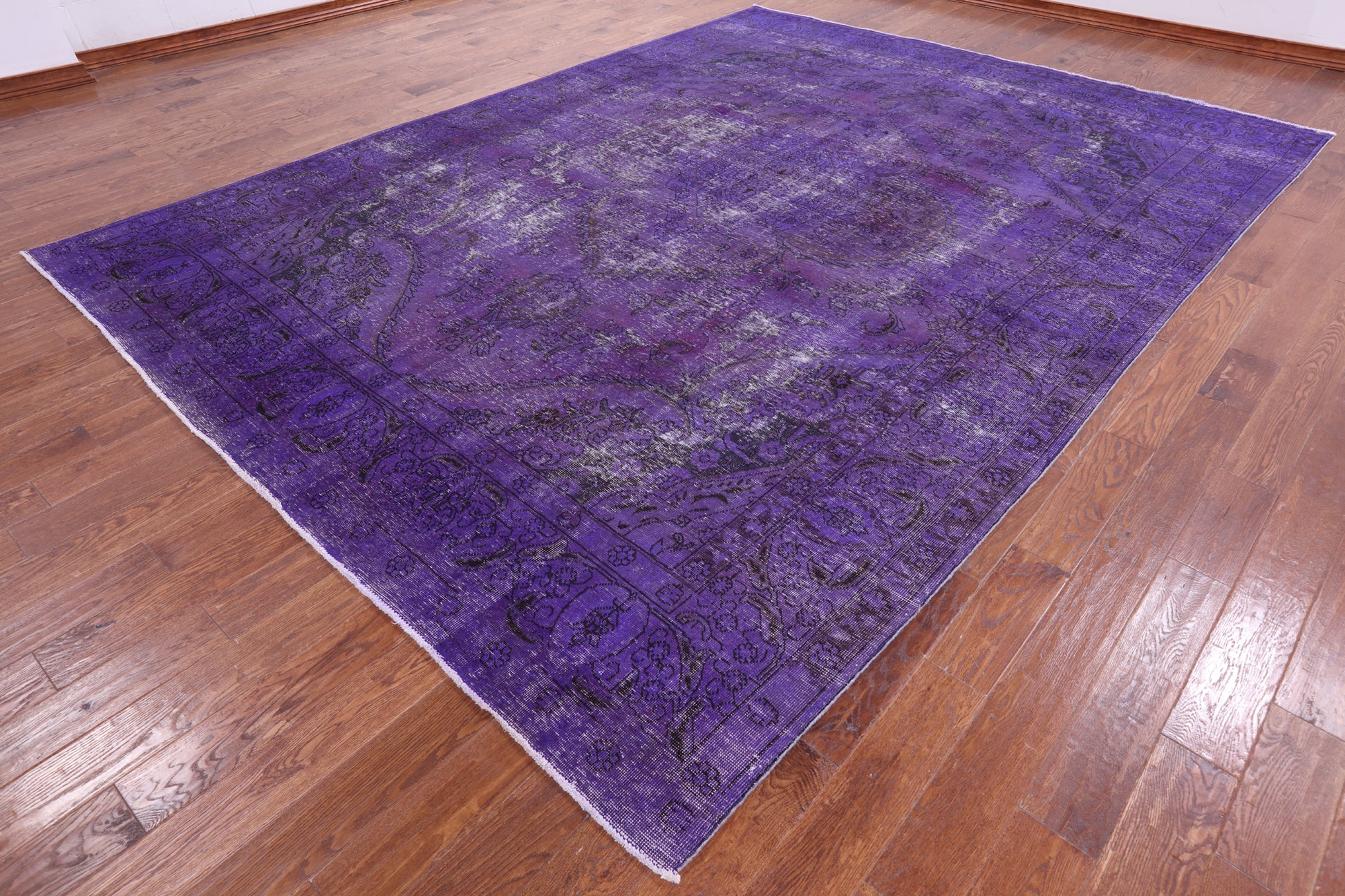 Purple Persian Overdyed Handmade Wool Rug - 9' 7" X 12' 10" - Golden Nile