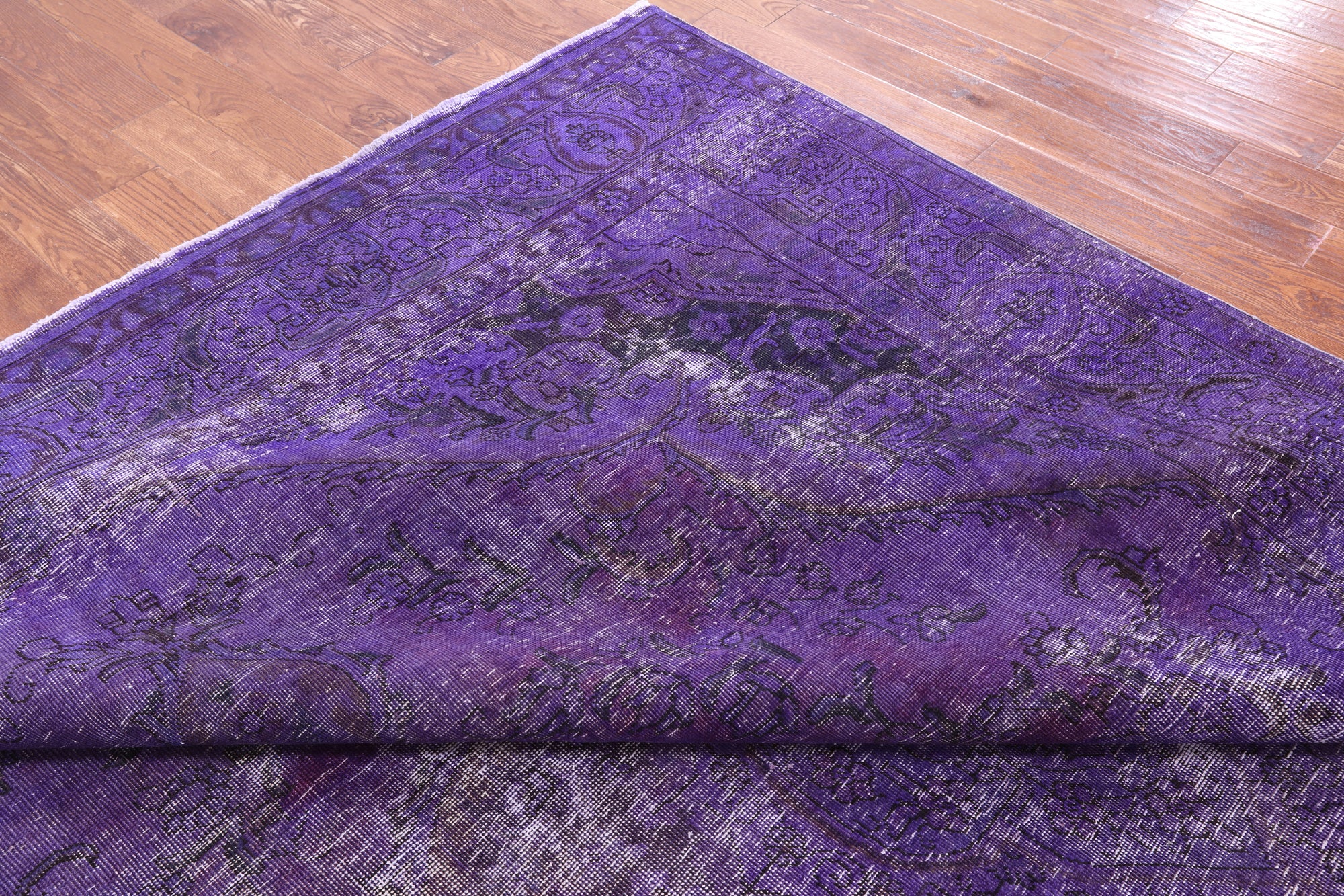 Purple Persian Overdyed Handmade Wool Rug - 9' 7" X 12' 10" - Golden Nile