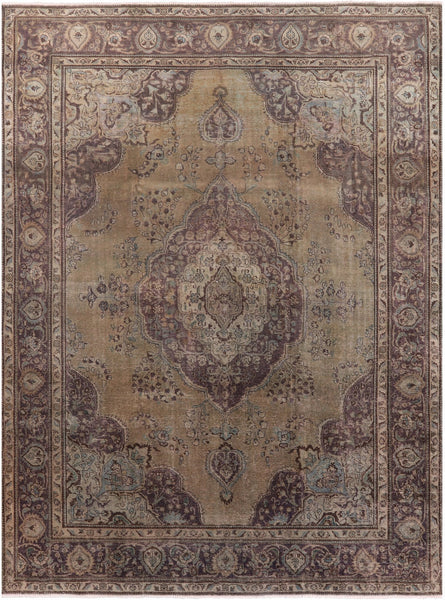 Persian Overdyed Hand Knotted Wool Rug - 9' 2" X 12' 9" - Golden Nile