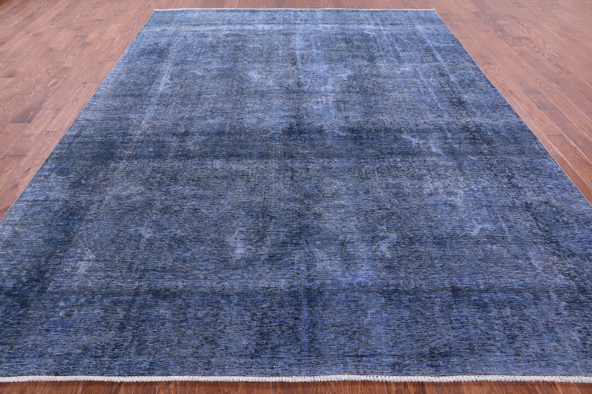 Blue Persian Overdyed Hand Knotted Wool Rug - 9' 6" X 12' 6" - Golden Nile