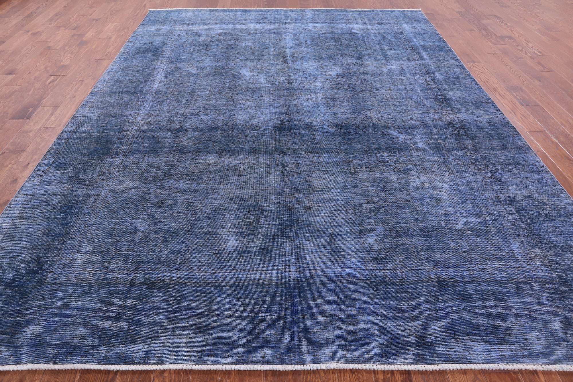 Blue Persian Overdyed Hand Knotted Wool Rug - 9' 6" X 12' 6" - Golden Nile