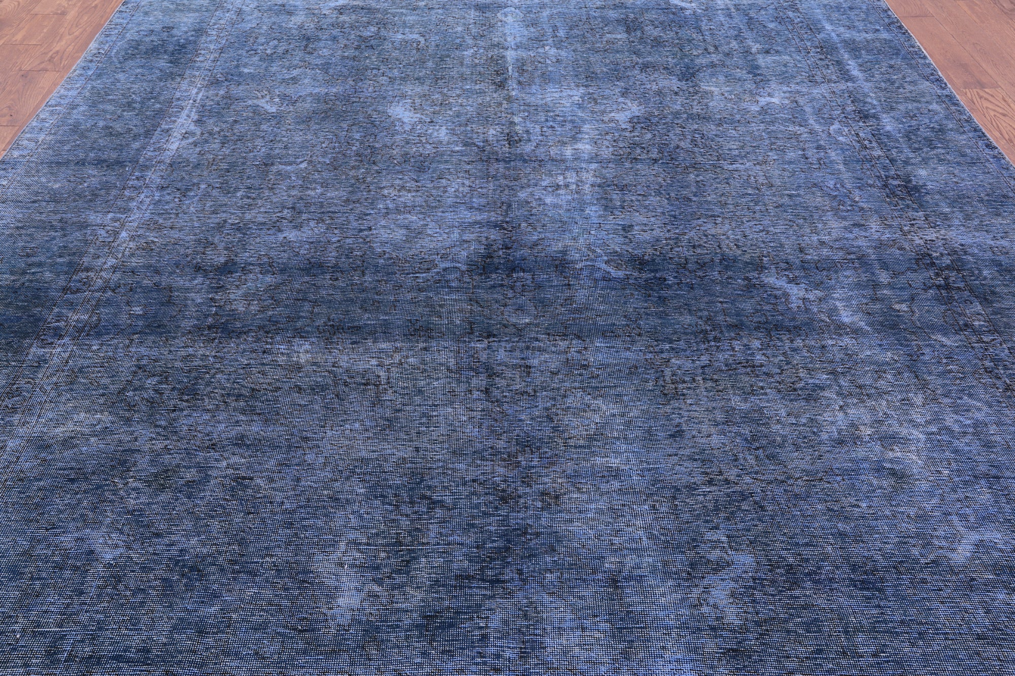 Blue Persian Overdyed Hand Knotted Wool Rug - 9' 6" X 12' 6" - Golden Nile