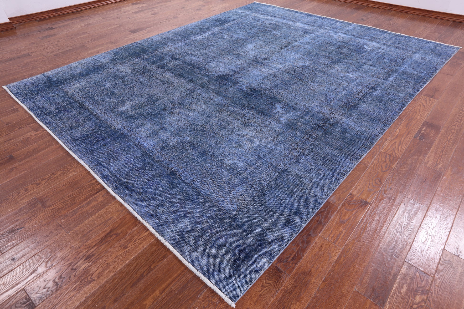 Blue Persian Overdyed Hand Knotted Wool Rug - 9' 6" X 12' 6" - Golden Nile