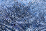 Blue Persian Overdyed Hand Knotted Wool Rug - 9' 6" X 12' 6" - Golden Nile