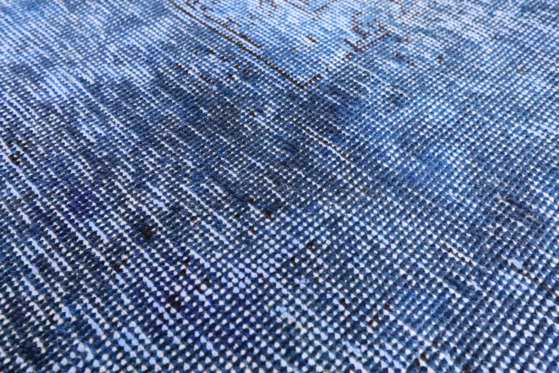 Blue Persian Overdyed Hand Knotted Wool Rug - 9' 6" X 12' 6" - Golden Nile