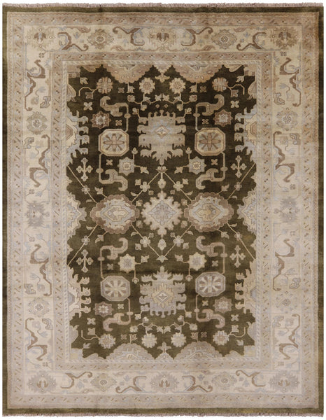 Turkish Oushak Hand Knotted Wool Rug - 9' 2" X 11' 10" - Golden Nile