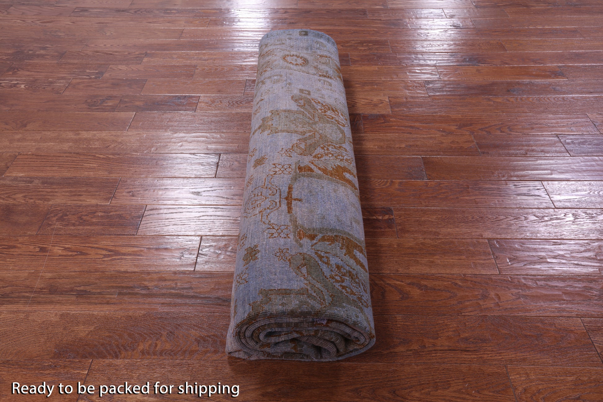 Blue Full Pile Overdyed Hand Knotted Wool Rug - 8' 10" X 11' 8" - Golden Nile