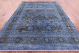 Blue Full Pile Overdyed Hand Knotted Wool Rug - 8' 10" X 11' 8" - Golden Nile