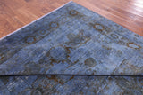 Blue Full Pile Overdyed Hand Knotted Wool Rug - 8' 10" X 11' 8" - Golden Nile