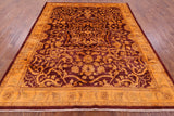 Full Pile Overdyed Hand Knotted Wool Rug - 8' 1" X 9' 6" - Golden Nile