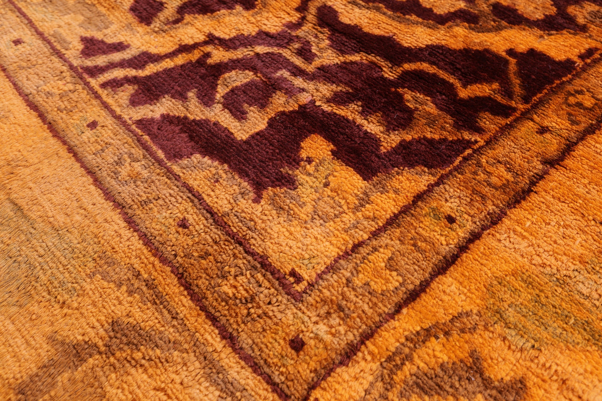 Full Pile Overdyed Hand Knotted Wool Rug - 8' 1" X 9' 6" - Golden Nile