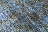Blue Full Pile Overdyed Hand Knotted Wool Rug - 9' 1" X 11' 10" - Golden Nile