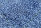 Blue Full Pile Overdyed Handmade Wool Rug - 6' 2" X 9' 2" - Golden Nile