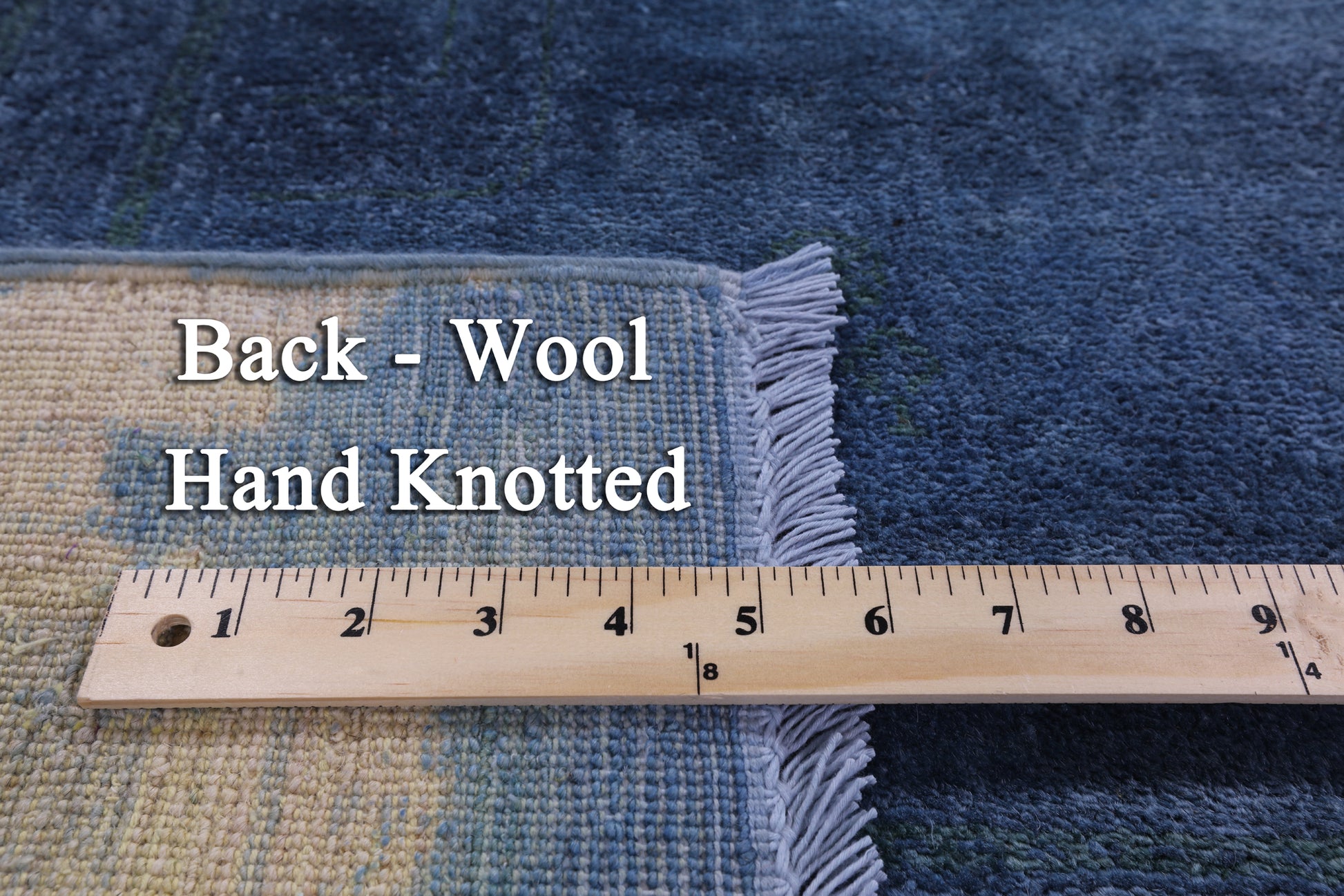 Blue Full Pile Overdyed Handmade Wool Rug - 6' 2" X 9' 2" - Golden Nile