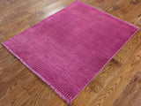 Persian Gabbeh Wool & Silk Overdyed 3 x 4 Area Rug - Golden Nile